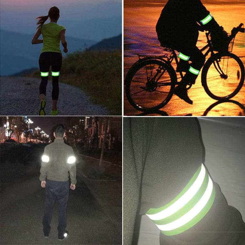 CSYSX High Visibility Reflective Bands for Wrist Arm Ankle Leg Adjustable Elastic Reflective Gear for Night Walking Cycling Running Jogging Outdoor Safety Reflector Straps Belt Vest 4bands - BeesActive Australia