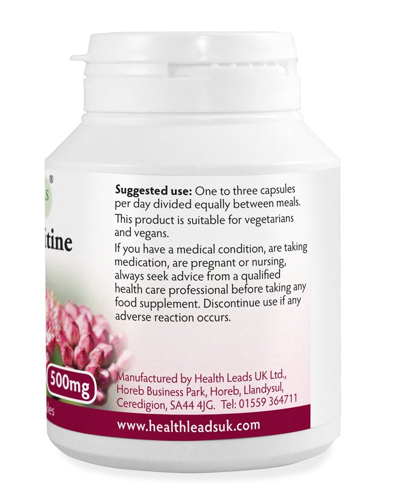 Clean Acetyl L Carnitine (ALCAR) 500mg x 90 Capsules (Additive & Filler Free Supplement) Made in Wales - BeesActive Australia