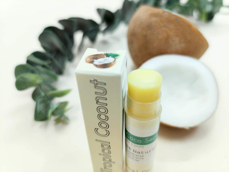 Coco Secret - Handcrafted Organic Coconut Lip Balm - Organic Beeswax with SPF 15 - Extra Virgin Coconut Oil Moisturizing Lip Balm - Lip Care for Dry and Chapped Lips - Lip Balm for Adults and Kids Tropical Coconut - BeesActive Australia