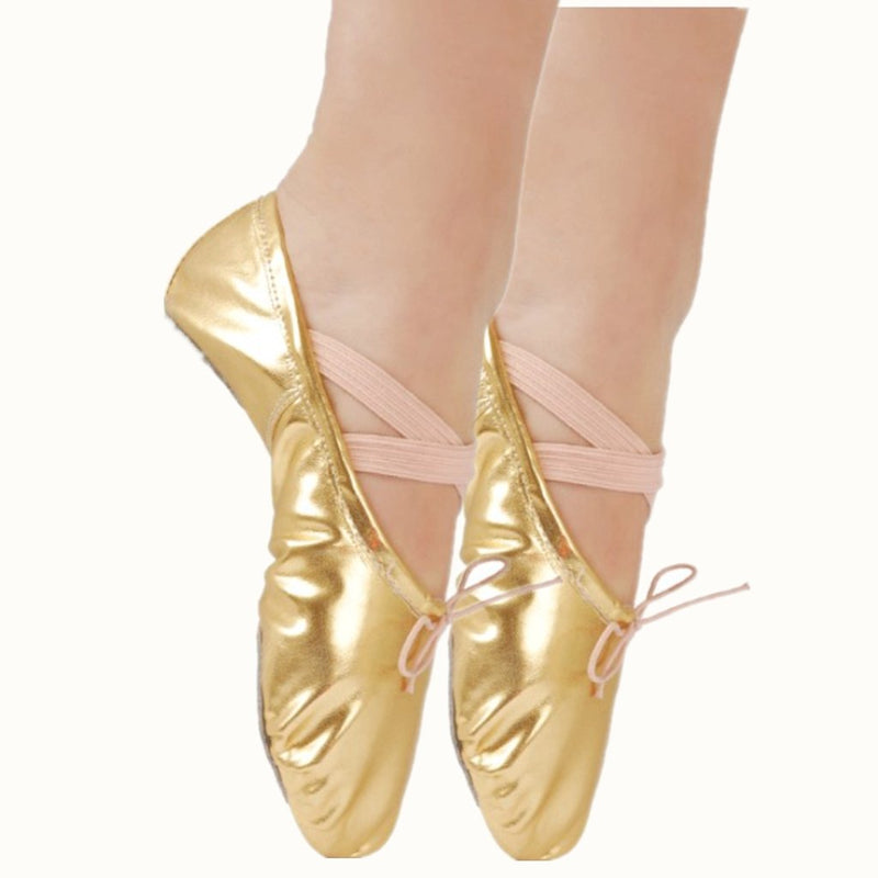 Nexete Ballet Shoes Split-Sole Slipper Flats Ballet Dance Shoes for Toddler Girl Kid Women in Gold,Silver,Pink Glitter Colors 8 Women/7 Men - BeesActive Australia