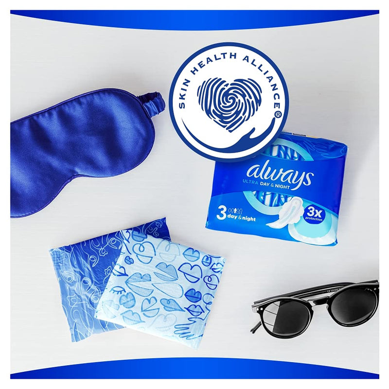 Always - 10x Ultra Day & Night Sanitary Pads Size 3 with Wings - 1 Piece Size 3 (10 Count) - BeesActive Australia