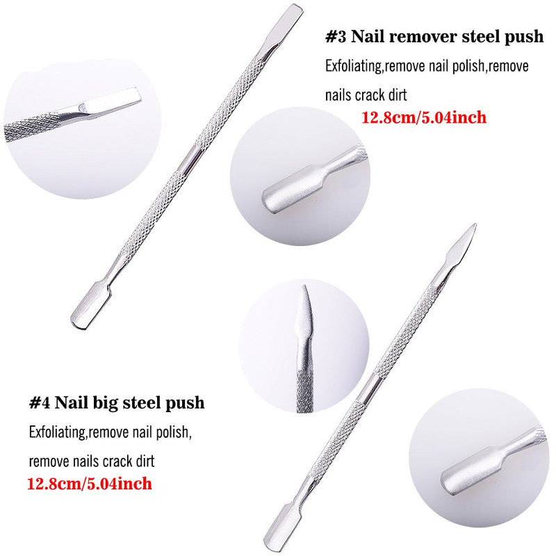 Lookathot 4pcs Professional Double Sided Stainless Steel Nail Cuticle Remover Pusher Dead Skin Push Manicure Pedicure Care Tool - BeesActive Australia