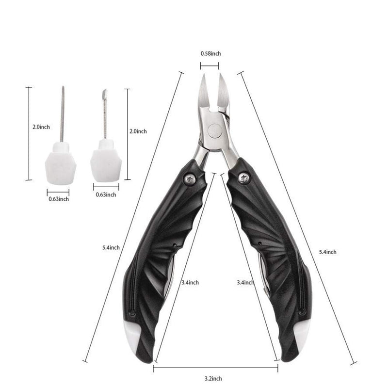 Upgrade Folding Toenail Clipper Set, Thick Nail Clippers Ingrown Toenail Trimmer and Professional Nail Nipper for Senior Stainless Steel Sharp Soft Handle Nail Nipper with Nail File Cleaner - BeesActive Australia