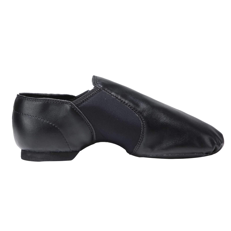 Linodes Unisex 006 PU Leather Upper Slip-on Jazz Shoe for Women and Men's Dance Shoes 4 Women/3.5 Men Black - BeesActive Australia