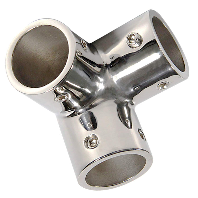[AUSTRALIA] - NRC&XRC Marine Grade 316 Stainless Steel Mirror Polished Hand Rail Fitting-90 Degree 7/8inch 1 INCH 3 Way Corner Elbow,1 inch Pipe Hand Rail Tee one piece for 25mm(1") tube 