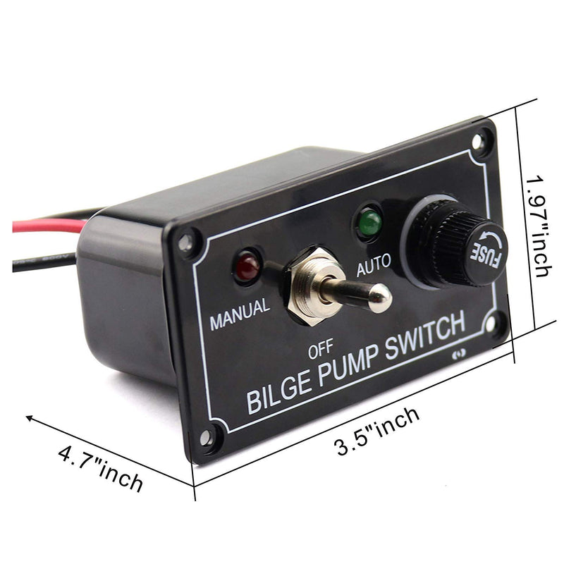 [AUSTRALIA] - Gloaso Boat Car ATV Yachts Bilge Pump Switch Panel 12V Bilge Pump Switch ( Manual/ Off/ Auto) Panel with Fuse 