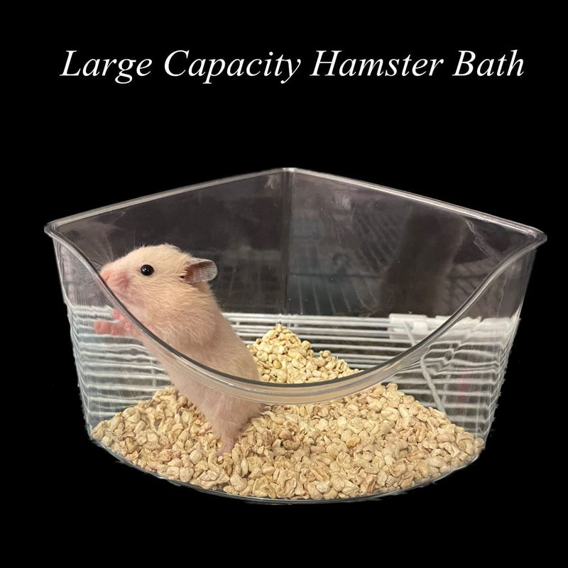 ACEDIVA Hamster Sand Bath-Clear Critters' Shower Toilet-Cooling Bed Sand Container Bathtub for Mice Hedgehog Squirrel Hamster Guinea Pigs and Other Small Animals 7.5*5.3*4inch Triangle - BeesActive Australia