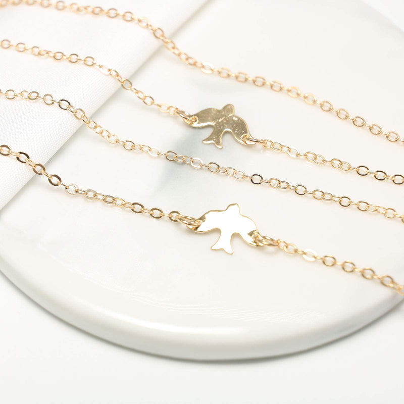TseanYi Boho Layered Necklace Chain Gold Peace Dove Pendant Necklace Adjustable Chain Necklaces Jewelry for Women and Girls (Gold) - BeesActive Australia