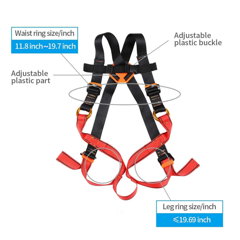 HandAcc Kids Climbing Seat Belts, Youth Climbing Full Body Seat Belts for Outdoor Expanding Training Caving Tree Climbing S(5-8 Age) - BeesActive Australia