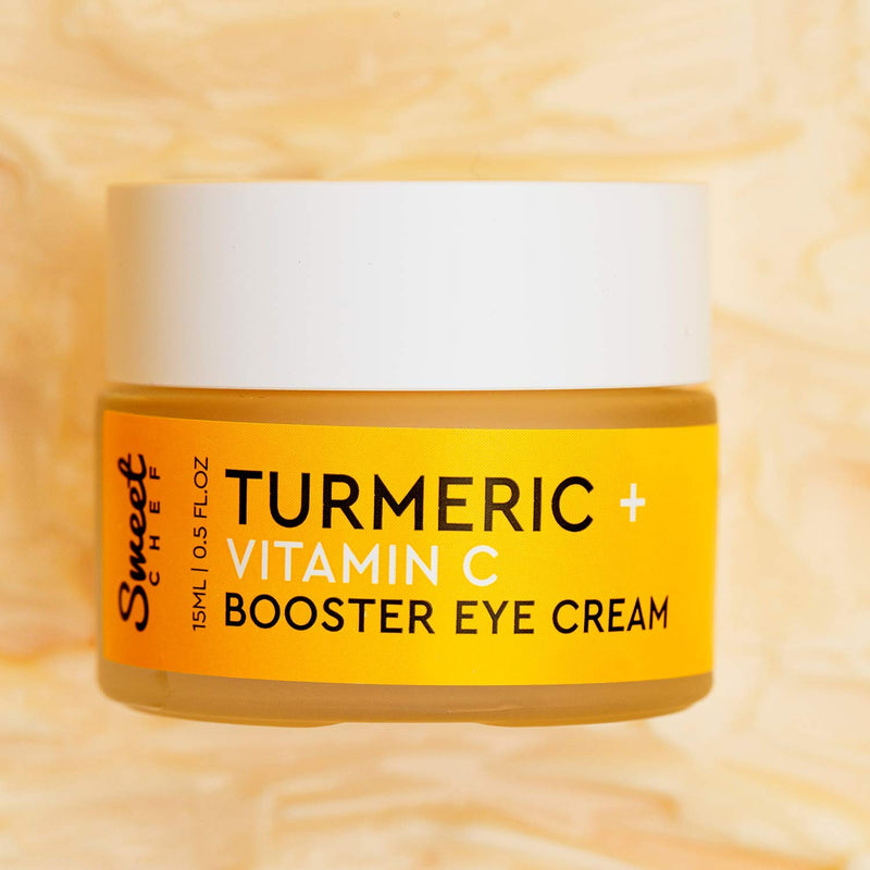 Sweet Chef Turmeric + Vitamin C Booster Eye Cream - Hydrating Turmeric Cream for Under Eyes, Dark Circles and Puffiness - Moisturizing Gel-Cream for Sensitive Under-Eye Skin (15ml / 0.5 oz) - BeesActive Australia