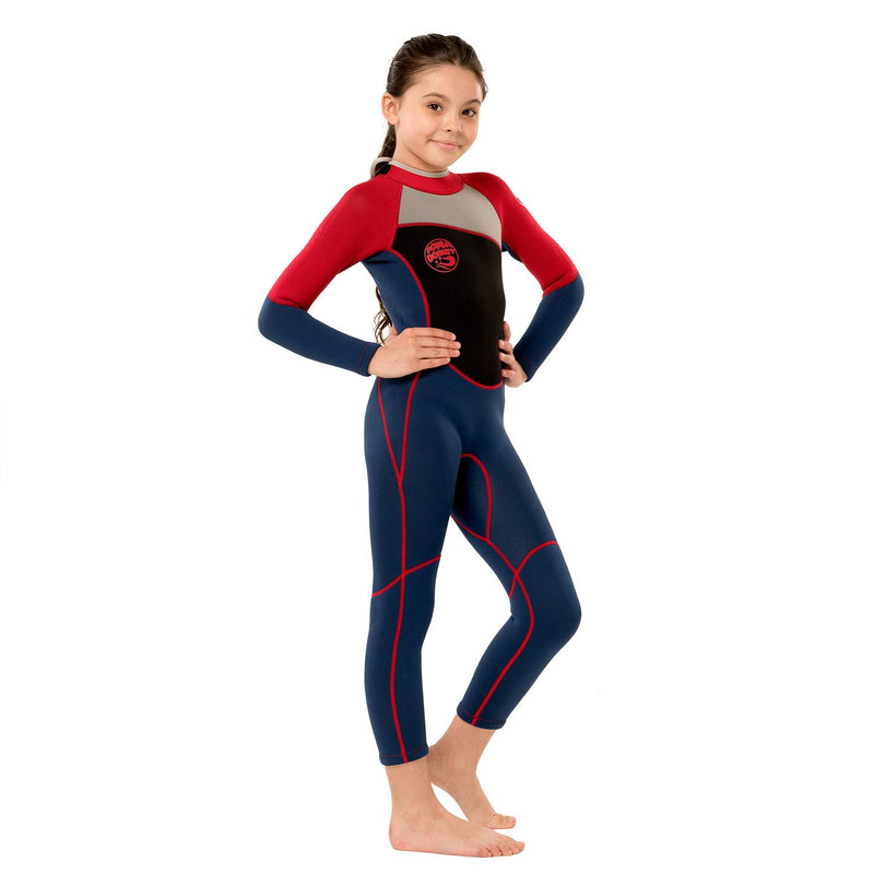 [AUSTRALIA] - Scubadonkey 2.5mm Neoprene Full Wetsuit for Kids Girls 2020 Red/Blue 6 