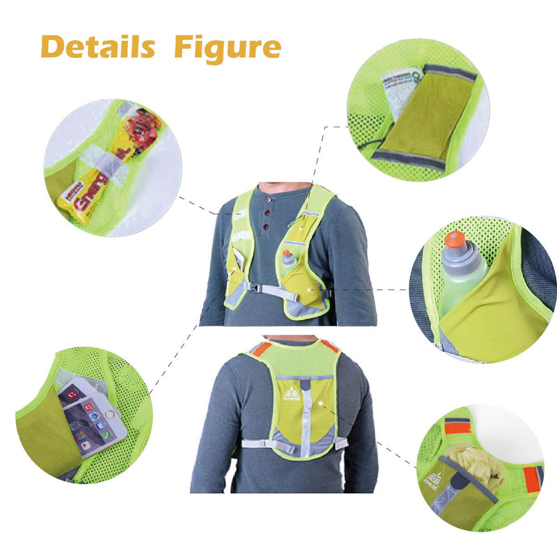 [AUSTRALIA] - TRIWONDER Reflective Running Vest Hydration Race Vest Hydration Pack Backpack Rose Red - Only Vest 