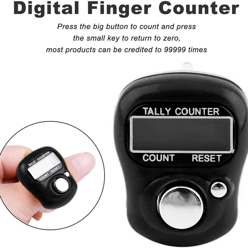 Electronic Finger Counter,5 Digit LCD Electronic Digital Display Finger Hand Tally Counter Counting for Golf,Goods Counting,Lap & Knitting A-4pack - BeesActive Australia