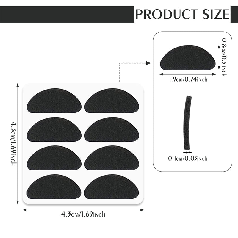 8Pairs of Eyeglass Nose Pads,Soft Foam Self-Adhesive Nose Pads,Anti-Slip Sponge Glasses Nose Pads,Soft Foam D Shape Anti Slip Nose Pads,Anti Slip Nose Pads for Eyeglasses,Sunglasses(Black) - BeesActive Australia