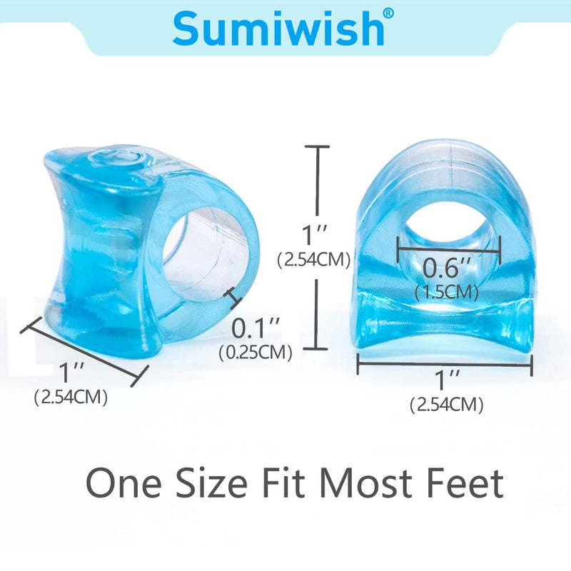 Sumiwish 10 Pack Big Toe Separators, Silicone Toe Spacers for Overlapping Toes, Bunion Correctors for Bunion Pain Relief 02 Blue - BeesActive Australia