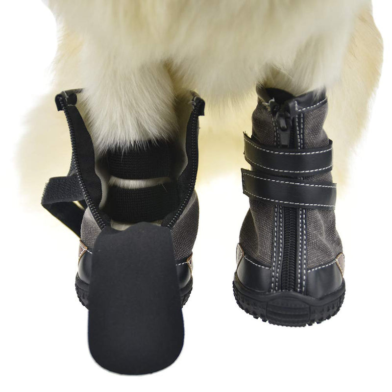FLAdorepet Large Dog Shoes Rugged Anti-Slip Sole Dog Paw Protector for Hot Pavement Waterproof Dog Snow Shoes Pet Rain Boots with Straps Inside -Stay on Your Dog Feet 100(4.3" 3.5") Brown - BeesActive Australia