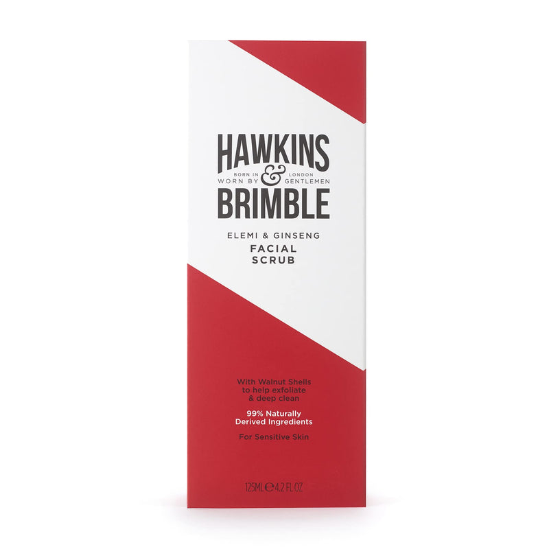 Hawkins & Brimble Mens Facial Scrub 125 ml - Walnut & Almond Pre Skin Face Exfoliator For Men | Pre Shave Lotion - BeesActive Australia