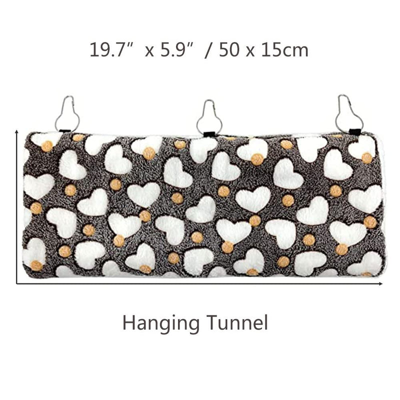 Oncpcare Hanging Tunnel for Small Animals, Hanging Hamster Toys, Sugar Glider Hammock Cage Accessories Bedding for Chinchilla Ferret Squirrel Guinea Pig Rat Playing Sleeping hammock+tunnel - BeesActive Australia