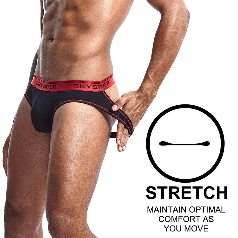 SKYSPER Men's Jockstrap Athletic Supporter Jock Straps Male Underwear Sg01-black Small - BeesActive Australia