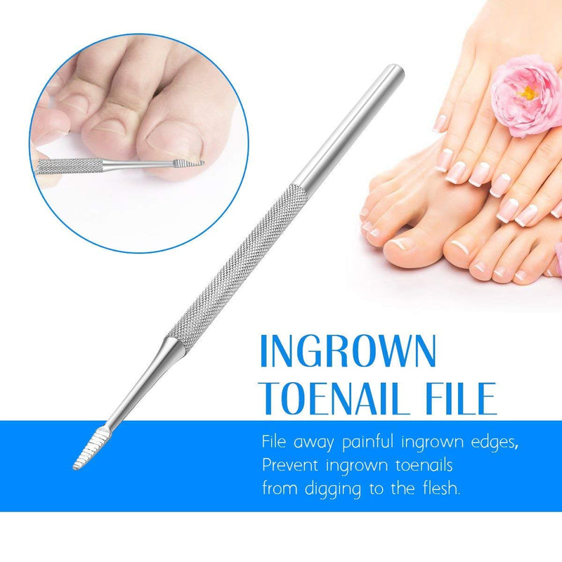 Ingrown Toenail File and Spoon Nail Cleaner Set Stainless Steel Toe Cleaner Tool for Salon Home Use Nail Lifter Double Side Manicure Nail File Kit Foot Care - BeesActive Australia