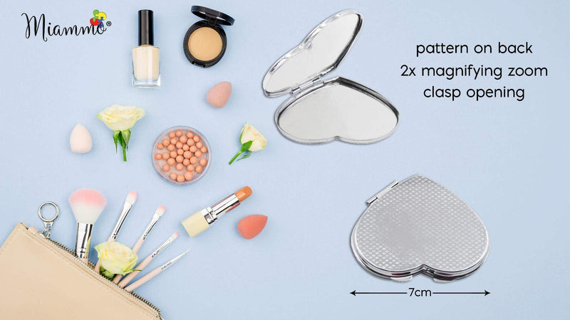 Mother Of The Groom Hearts Wedding Statement [WED17] folding compact pocket mirror - silver heart shape - BeesActive Australia