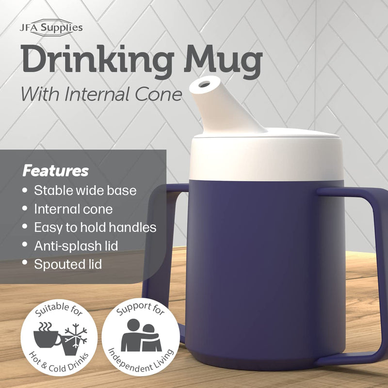 JFA Supplies 2 Handles 165ml Blue Adult Drinking Mug/Drinking Cup/Sippy Cup/Non Spill Cup - BeesActive Australia