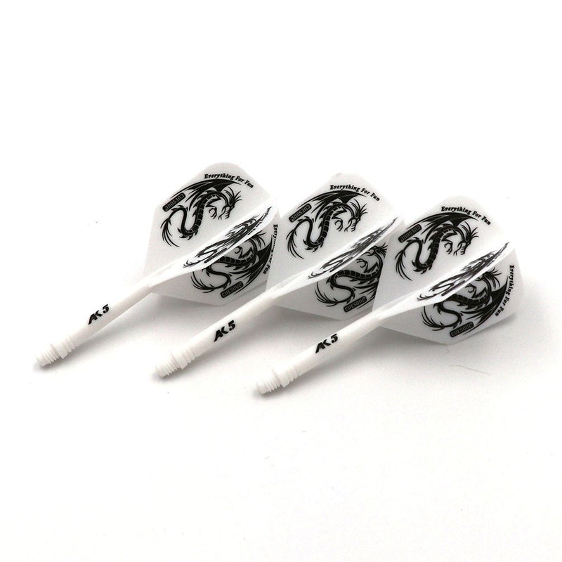 CUESOUL ROST Integrated Dart Shaft and Flights Standard Shape/Pear Shape/Big Wing Shape Shaft Length 28mm-Big Wing Shape-White Dragon - BeesActive Australia