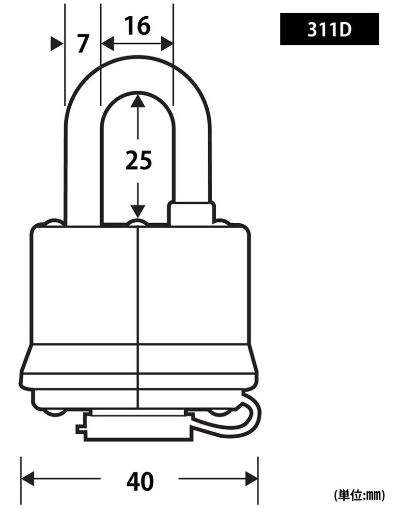 Master Lock Padlock, Covered Laminated Steel Lock, 1-9/16 in. Wide, 311D,Black - BeesActive Australia