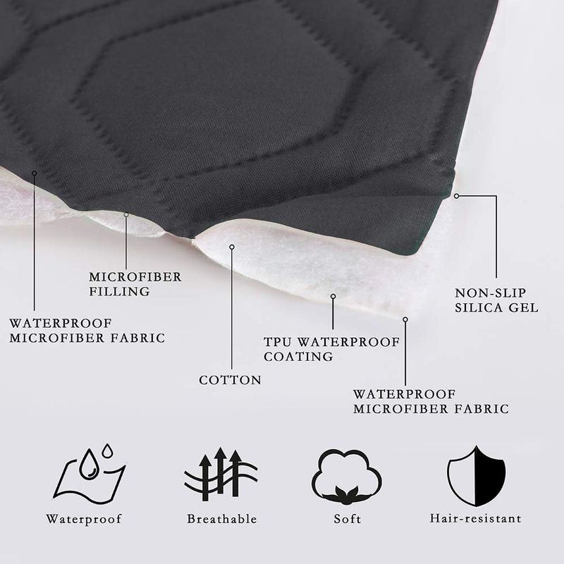 SUNNYTEX Waterproof Dog Bed Cover Dog Mat Pet Pad Pet Blanket for Couch Sofa Bed Mat Anti-Slip Furniture Protrctor 30 x 70 in (Pack of 1) Dark Grey - BeesActive Australia