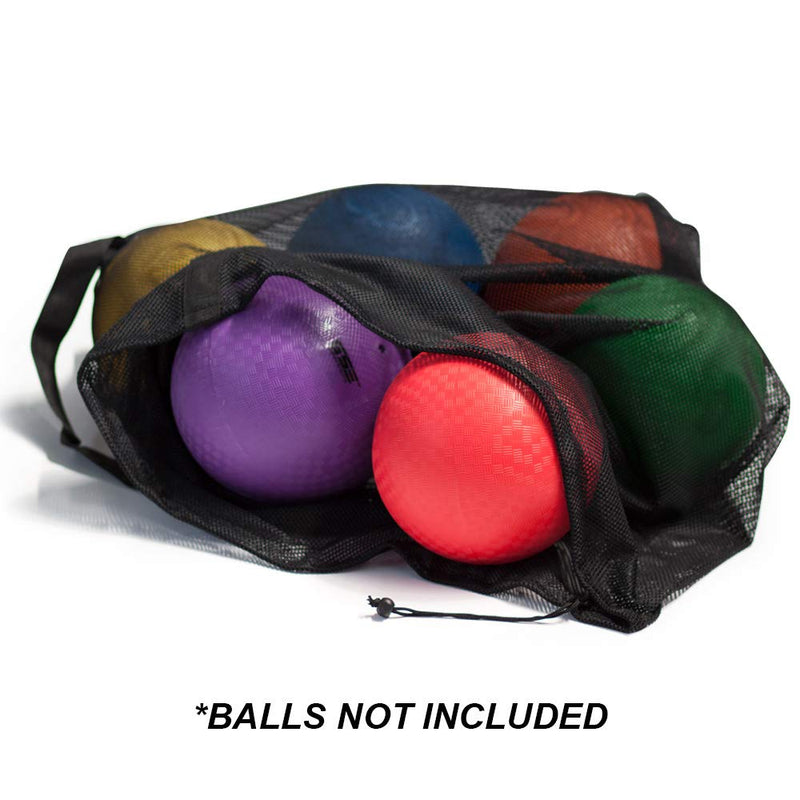 GSE Extra-Large Mesh Sports Ball Drawstring Bag, Sports Equipment Bag, Large Mesh Net Carry Bag with Adjustable Shoulder Strap for Gym Training, Soccer, Football, Basketball, Volleyball, Swimming Black - BeesActive Australia