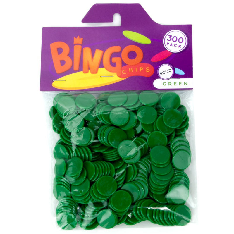 300-Pack of Solid Colored Bingo Chips - 3/4-inch Opaque Plastic Markers - Gaming Supplies for Classroom, Counting & Math Activities, Poker, and Replacement Game Pieces Green - BeesActive Australia
