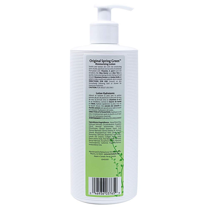 Vitabath Original Spring Green Moisturizing Body Lotion - Pine, Rosewood, Patchouli, Aloe & Shea Butter - Cruelty-Free, Paraben-Free - 20 oz 20 Ounce - BeesActive Australia