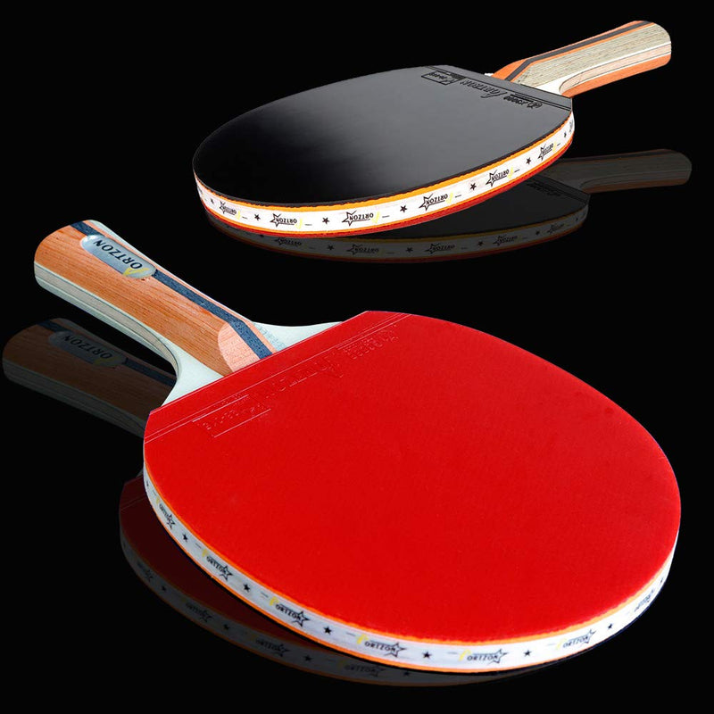 [AUSTRALIA] - Portzon Ping Pong Paddle Advanced Training Table Tennis Racket,Wooden Blade Surrounded by Rubber for Excellent Balance Spin, Speed Control ,2 Pack 