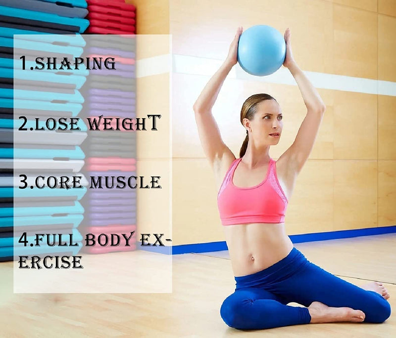 Pilates Exercise Ball Mini 6 Inch Yoga Barre Small Bender Workout Fitness Balance Physical Therapy Squishy Balls,Improves Stability Core Training Equipment for Home Blue - BeesActive Australia