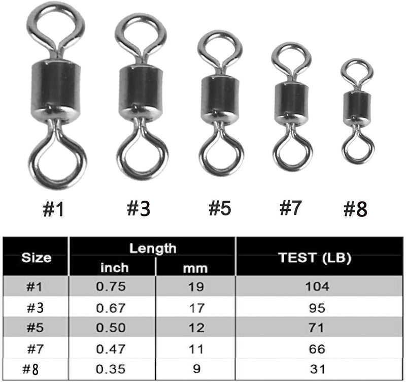 Siasky Fishing Swivels, 200pcs Barrel Swivels Fishing Stainless Steel Swivel Fishing for Saltwater Freshwater Fishing - BeesActive Australia