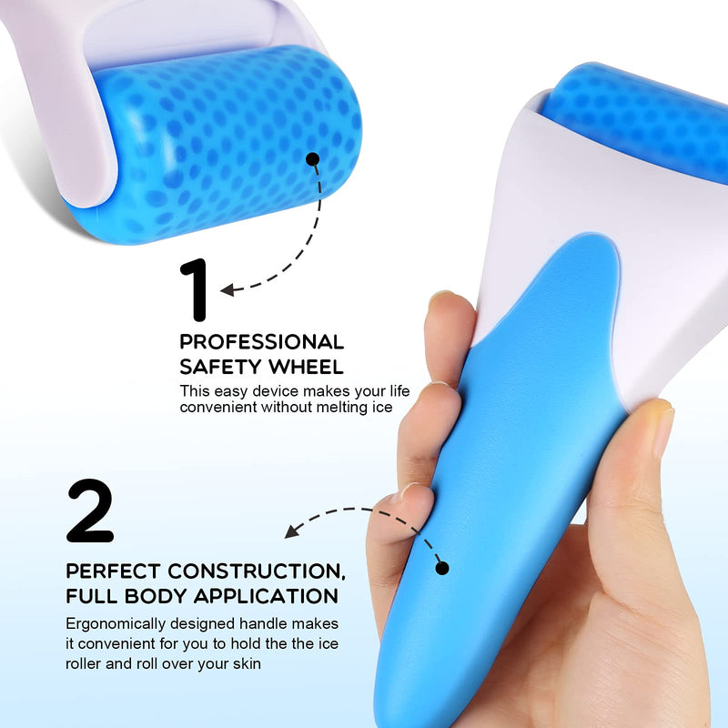 Ice Roller For Face Eye Puffiness, Teenitor Ice Face Roller Massager TMJ Migraine Pain Relief and Minor Injury Therapy Cold Freezer Tighten Skin Care Products Blue - BeesActive Australia