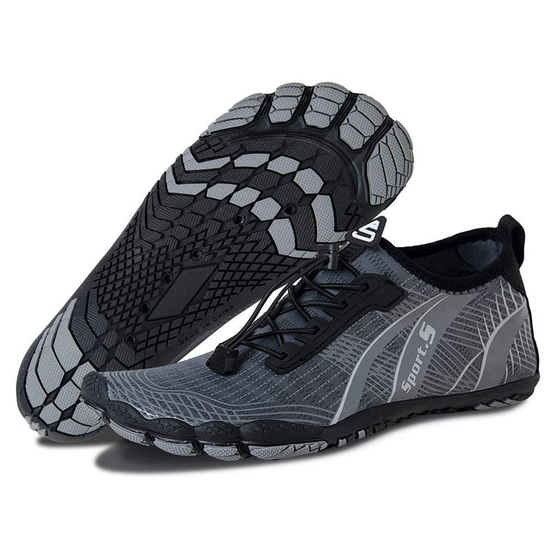 Water Shoes for Men and Women Barefoot Quick-Dry Aqua Sock Outdoor Athletic Sport Shoes for Kayaking, Boating, Hiking, Surfing, Walking 5.5 Women/3.5 Men M-gray - BeesActive Australia