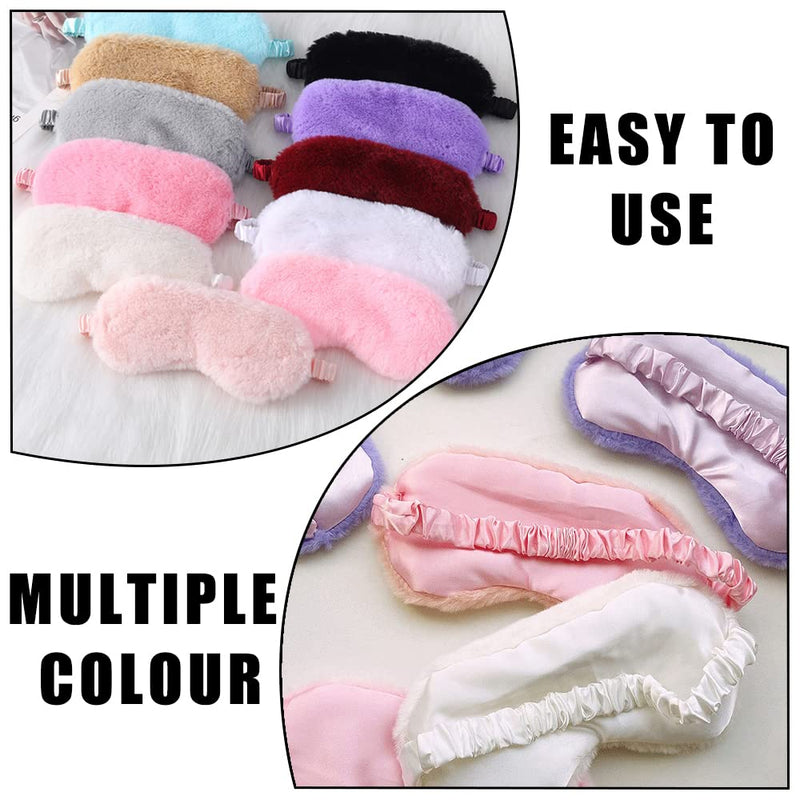 4 Pcs Plush Sleep Masks, Ultra Cute Soft Eye Cover, Blindfold Travel Masks for Kids Men Women(Random Color) Style1 - BeesActive Australia