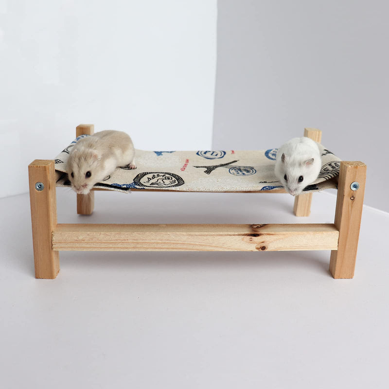 Dnoifne Reptile Hammock Swing Hanging Bed, Wooden Lizard Bed, Reptile Summer Bed for Bearded Dragon Leopard Gecko Lizard Wood + Tower Pattern - BeesActive Australia