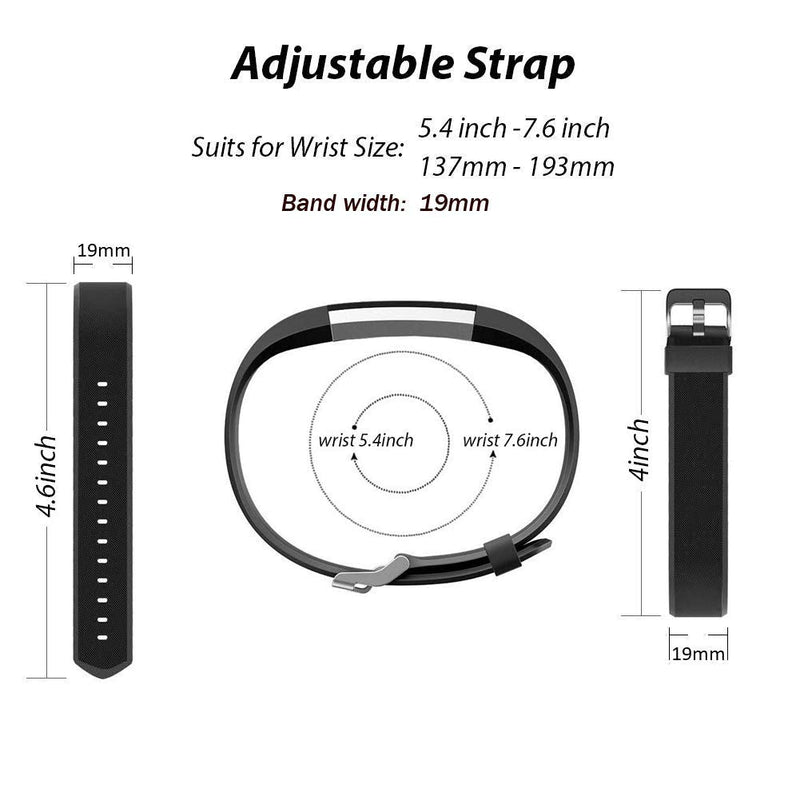 ZURURU Veryfitpro ID115Plus HR Replacement Bands for Veryfit Pro ID115Plus HR Fitness Tracker Smart Watch Blue-Black - BeesActive Australia