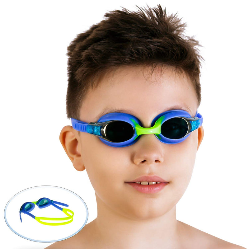 AqtivAqua MJR Kids Swim Goggles // Anti Fog - UV Protection - Soft Silicone Seals Black - BeesActive Australia