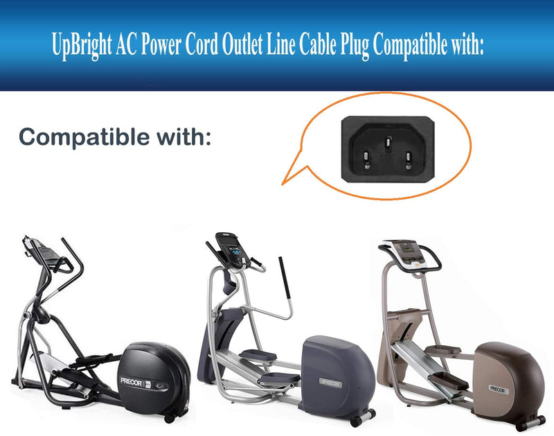 UpBright AC Power Cord Cable Compatible with Precor EFX Elliptical Series 5.31 5.33 5.35 5.37 EFX5.33 EFX5.37 EFX 5.25 EFX 5.23 EFX5.17i EFX546 EFX556 EFX 5.33i 5.17i 5.19 5.21 5.21i 5.23 IEC-320 C13 - BeesActive Australia