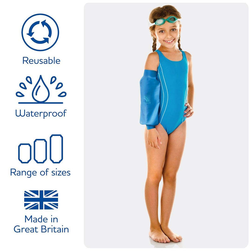 Bloccs Waterproof PICC Line Cover. Midline Elbow Protector. Swim, Shower & Bathe. Watertight Protection, Child (Large) L - BeesActive Australia