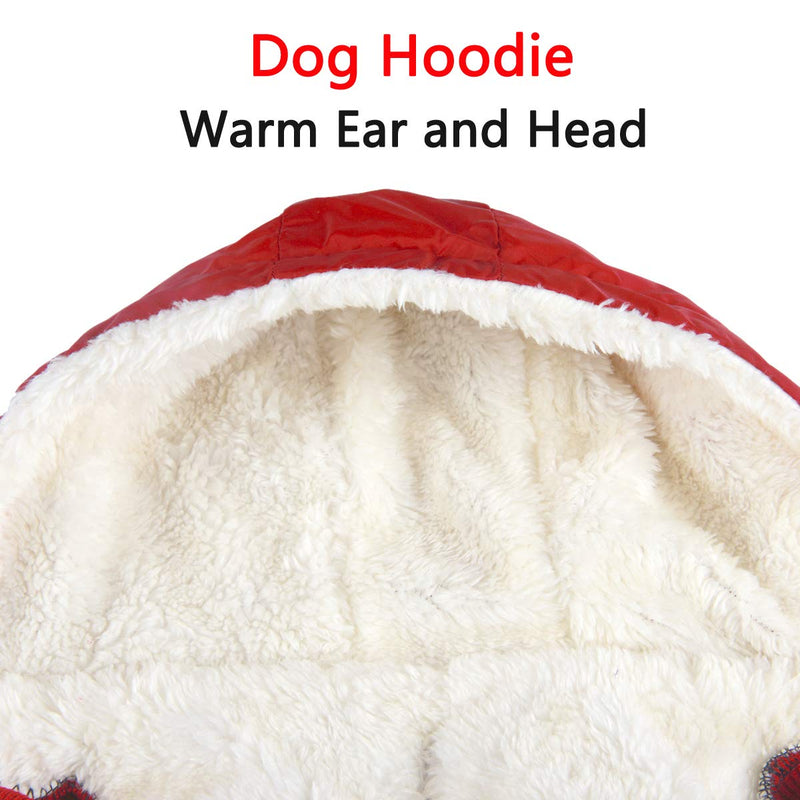 Vecomfy Fleece and Lining Extra Warm Dog Hoodie in Winter,Small Dog Jacket Puppy Coats with Hooded Small (Pack of 1) Red - BeesActive Australia