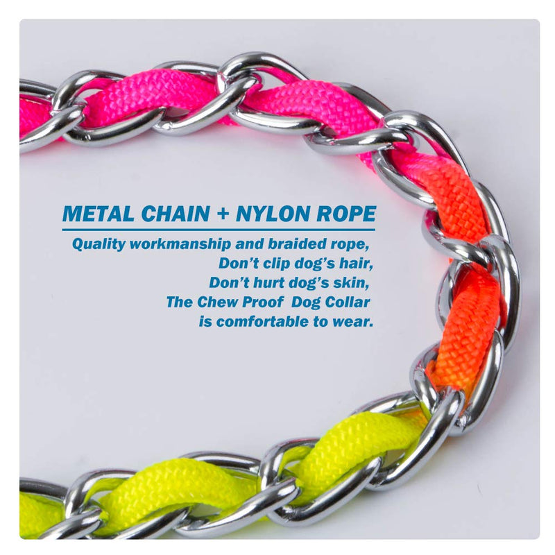 TSPRO Rainbow Dog Choker Collar Dog Chain Collar for Choker Dogs Slip Choker Collar for Training Dog Choker Chain Medium Dogs and Small Dogs(Rainbow collar-20.5inches ) Small Collar Length: 39cm/15inches colorful - BeesActive Australia
