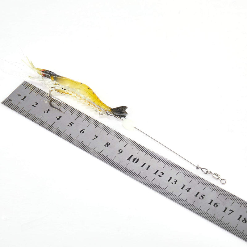 [AUSTRALIA] - WANBY Artificial Silicone Soft Bait Set Luminous Swimbait Shrimp Fishing Lure with Hooks Fishing Tackle Freshwater/Saltwater 6PCS 
