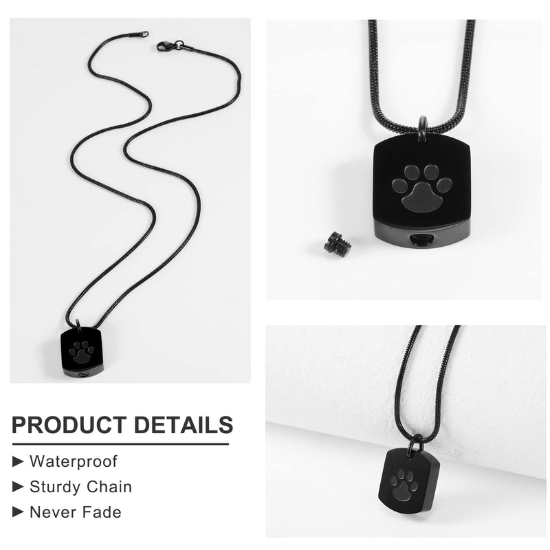 3 Pcs Pet Cremation Jewelry Urn Necklace Memorial Ashes Necklace for Women Men Keepsake Pendant Pet Necklace Paw Print Necklace for Pet Cat Dog Ashes with Filling Kit - BeesActive Australia