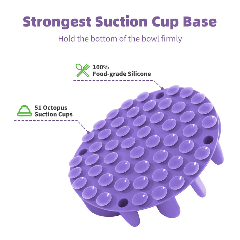 Jaoul Slow Feeder Dog Bowls Insert, Puzzle Slow Feeder with Octopus Suction Cups for Small Medium Large Size Dog Bowls Large(5.5inch) Purple - BeesActive Australia