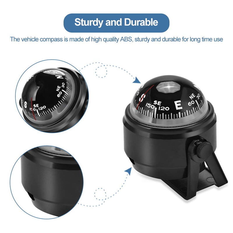 Yosoo Health Gear Mini Boat Navigation Compass, Marine Compasses Ball Night Vision Car Dashboard Compass for Boat Vehicle Caravan Truck - BeesActive Australia