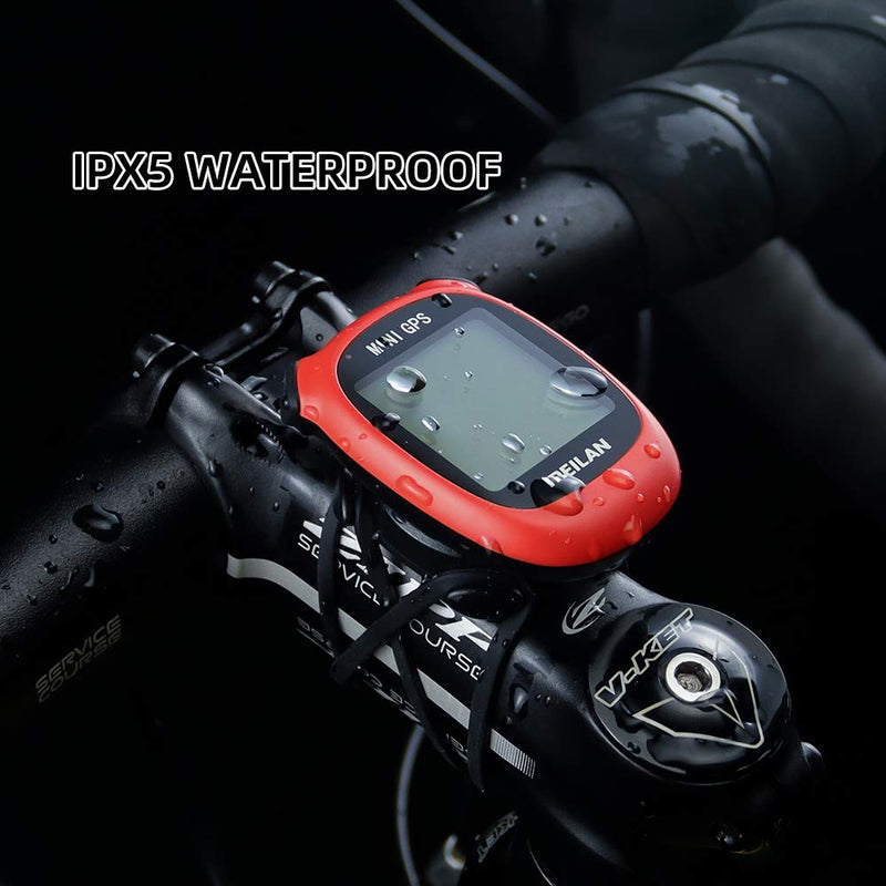 MEILAN M3 Mini GPS Bike Computer Wireless Cycling Computer Bicycle Speedometer and Odometer Waterproof Cycle Computer Bicycle Computer Red - BeesActive Australia